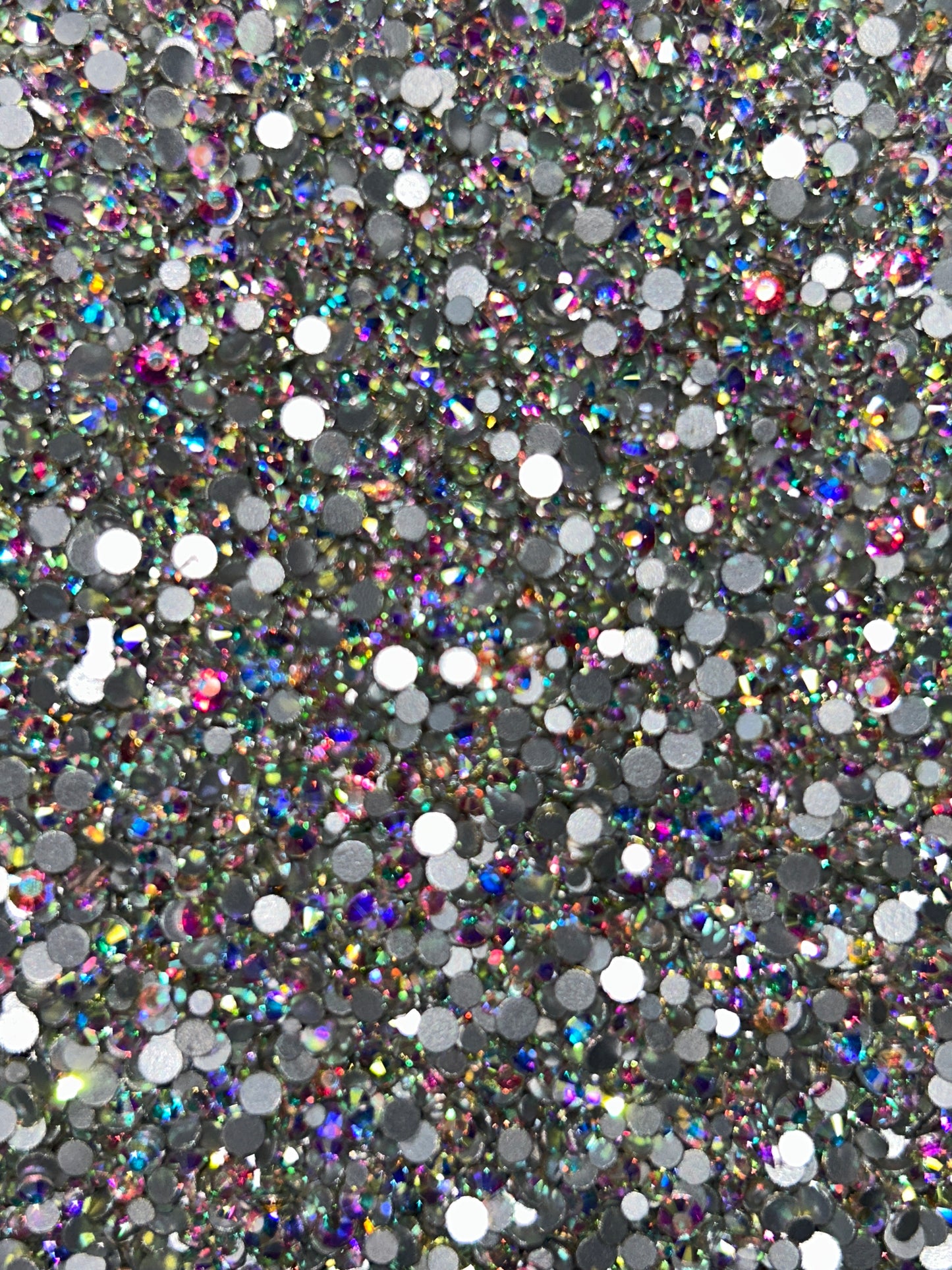 Diamond Dander: Filler Crystal AB Glass Rhinestones - Silver Back