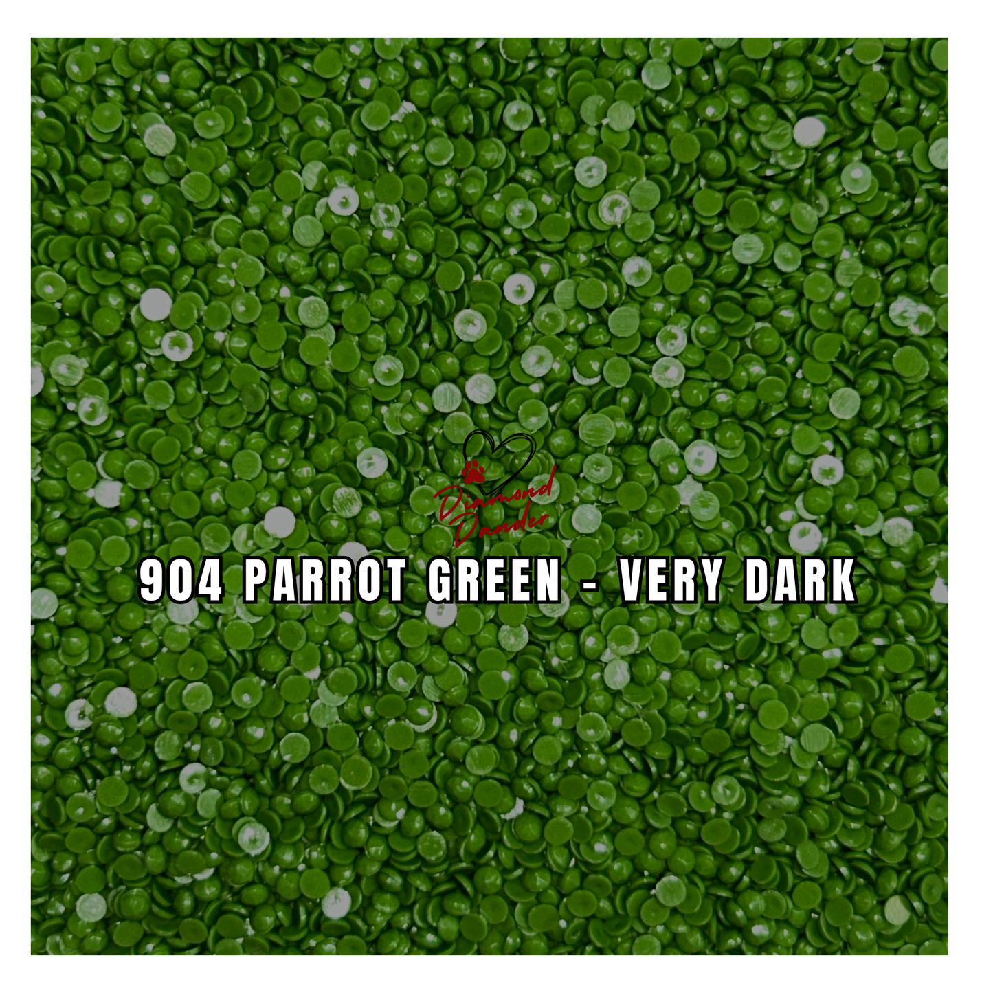 Diamond Dander: 904 Parrot Green - Very Dark - Round Drill