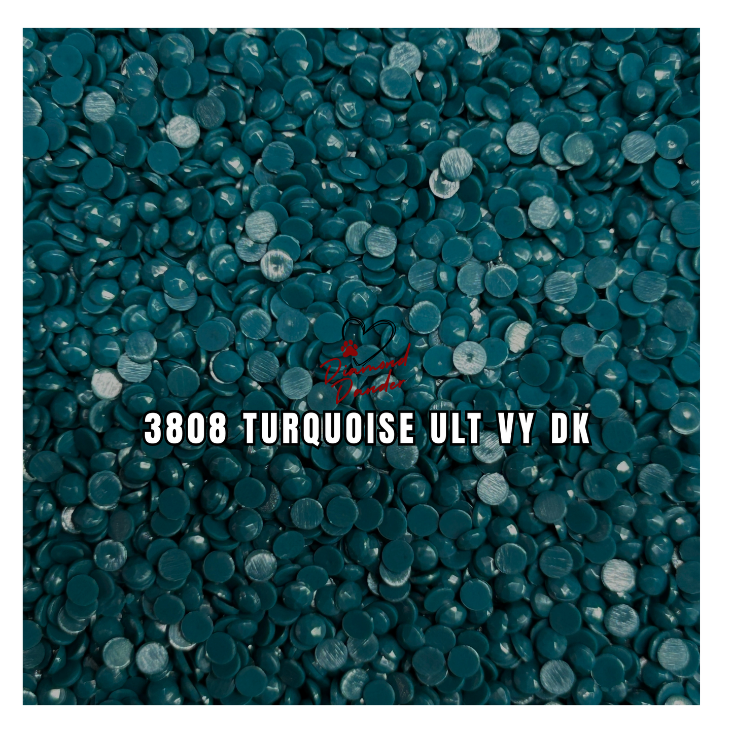 Diamond Dander: 3808 Turquoise Ult Vy Dk - Round Drill