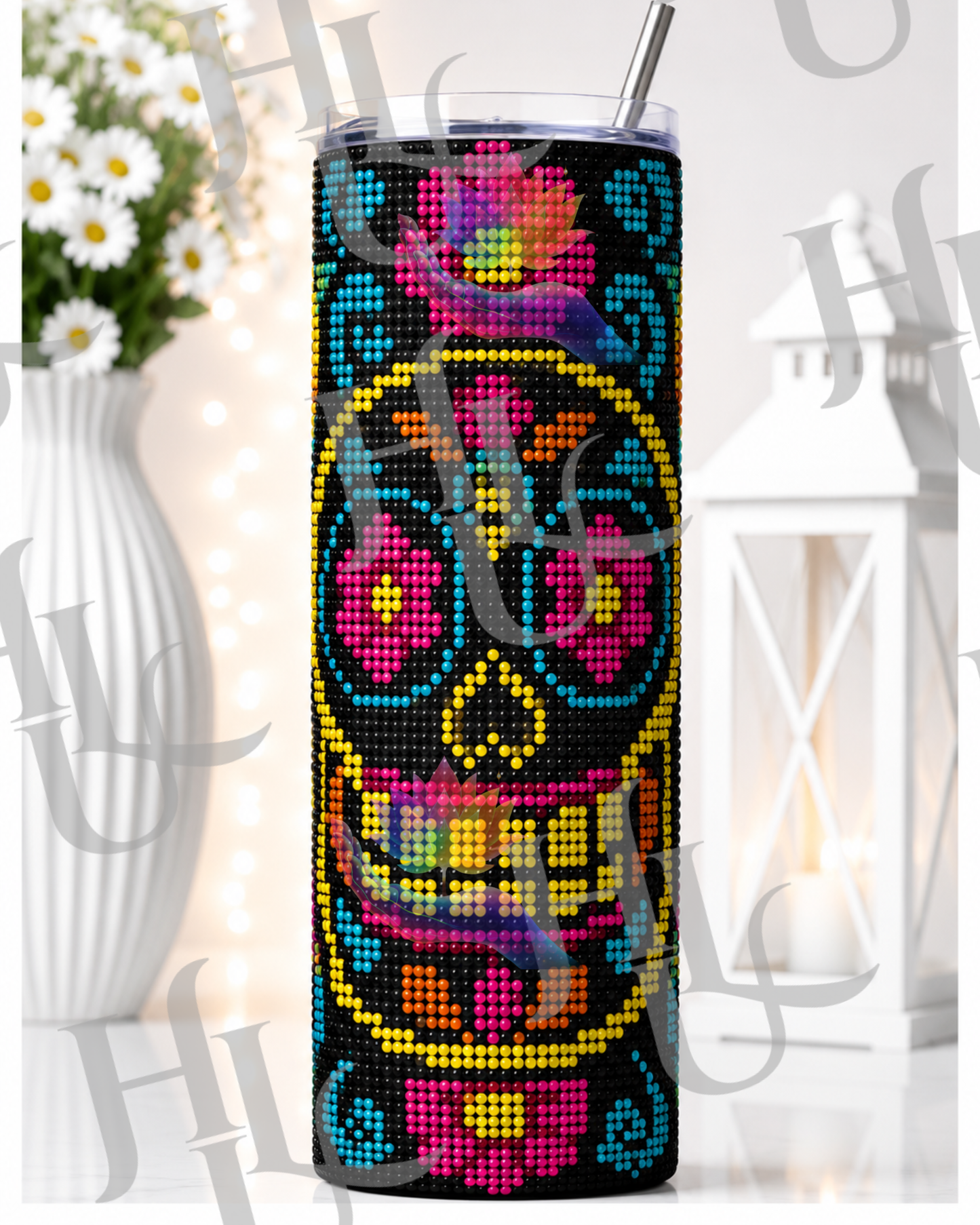 Sugar Skull Bloom diamond art canvas