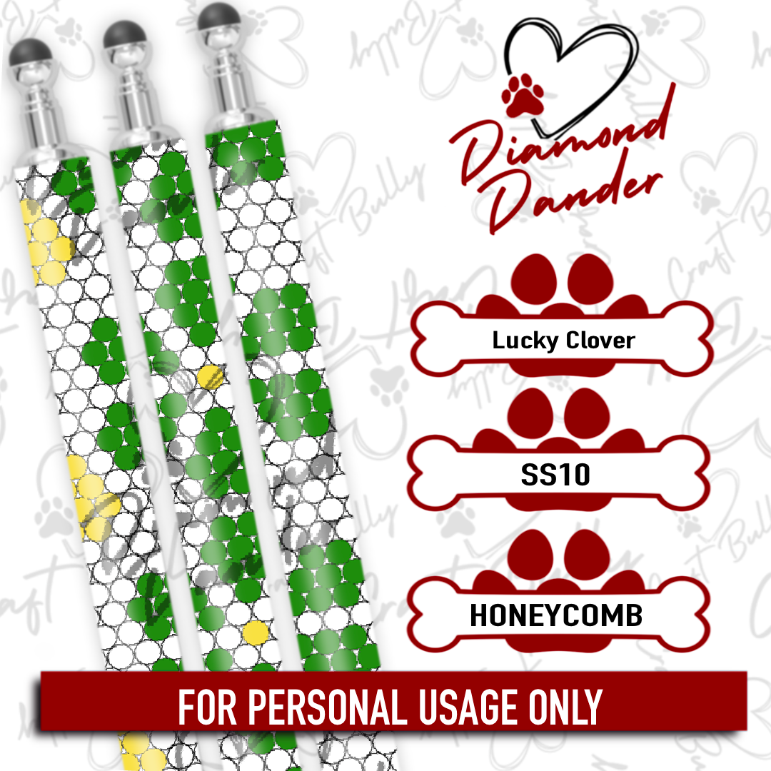 Lucky Clover diamond art pen template mockup by Diamond Dander