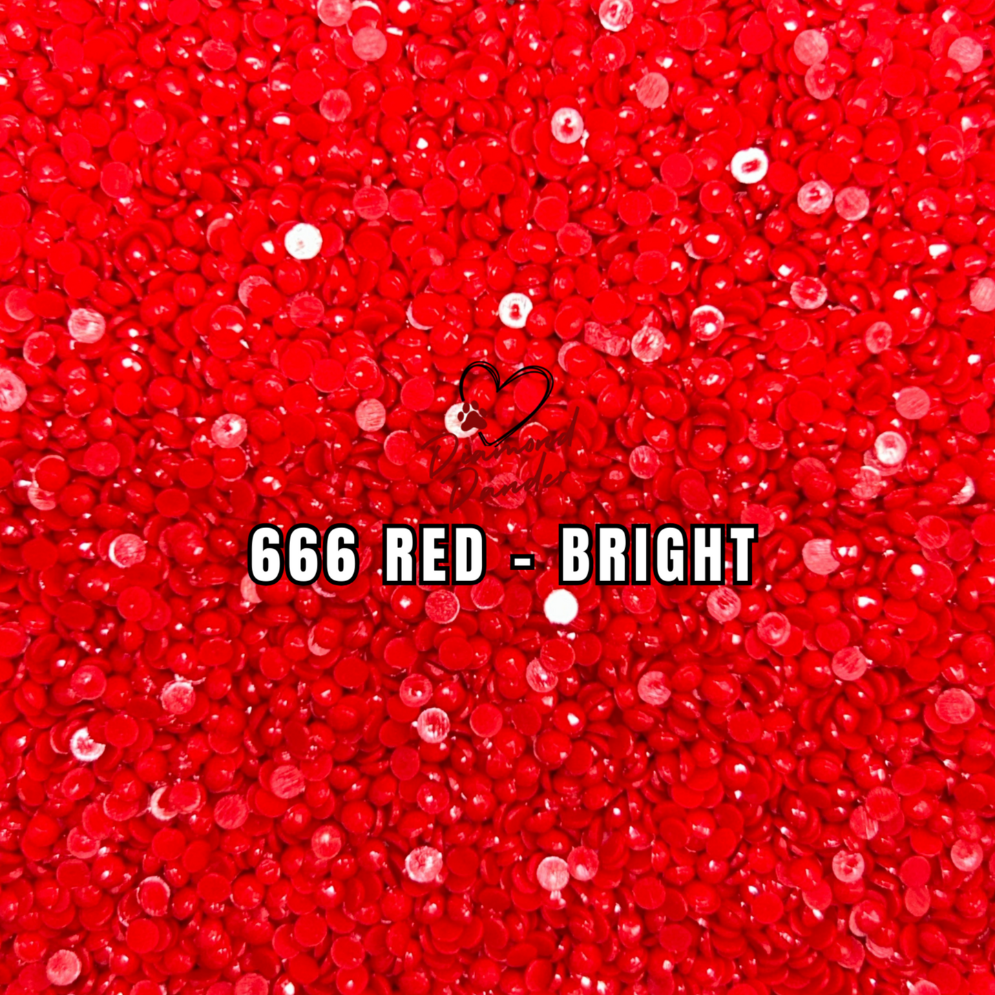 Diamond Dander: 666 Red - Bright -  Round Drill