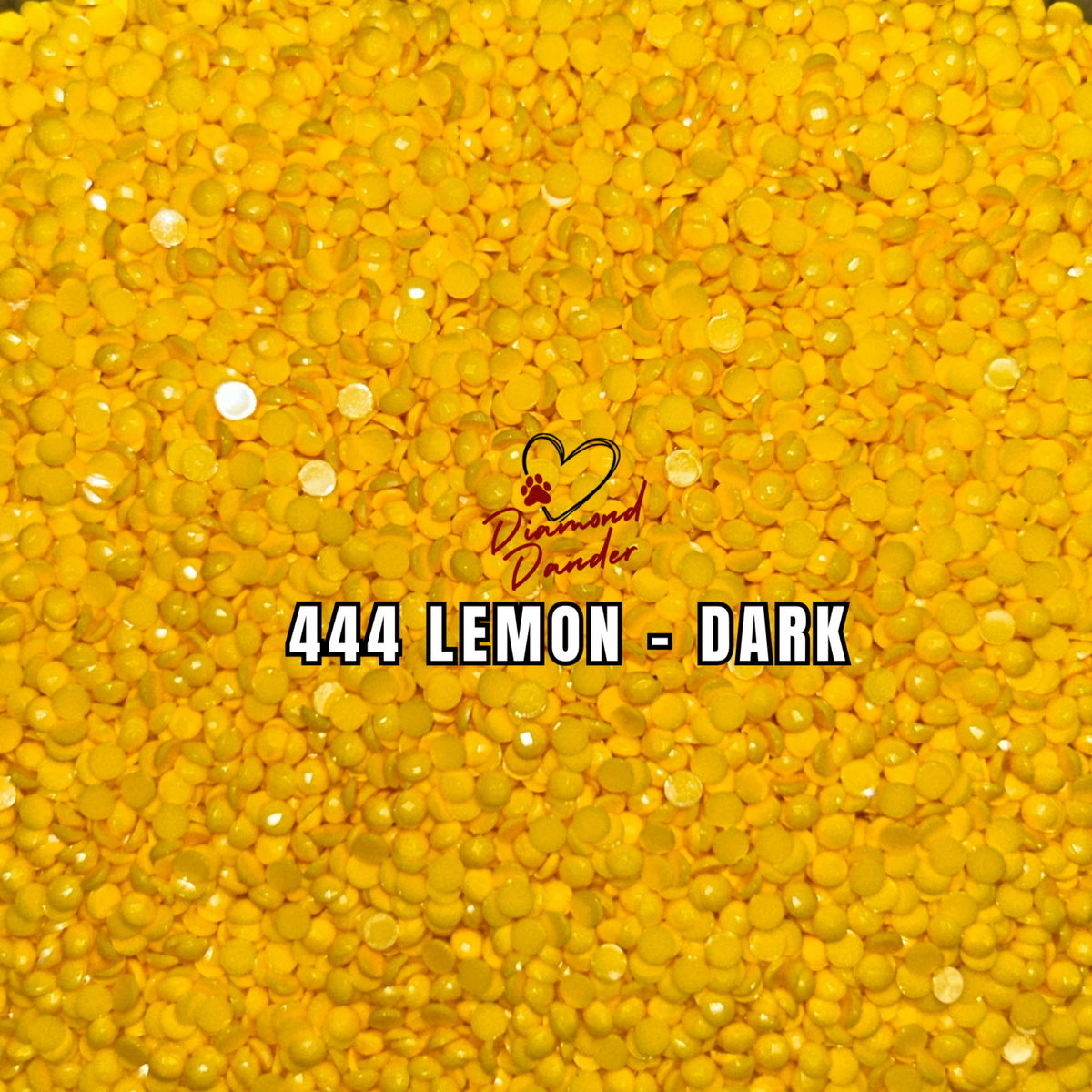 Diamond Dander: 444 Lemon - Dark -  Round Drill