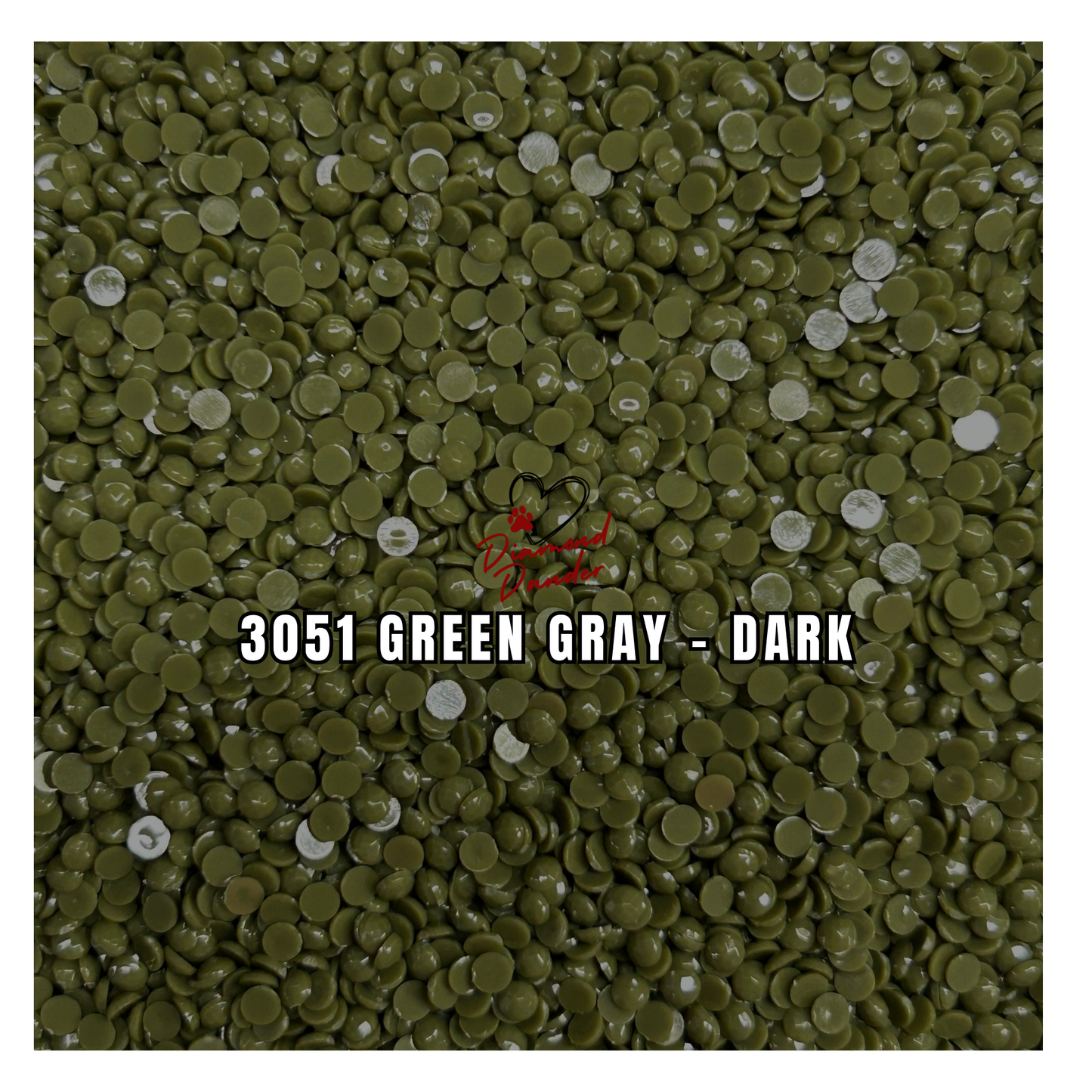 Diamond Dander: 3051 Green Gray - Dark -  Round Drill