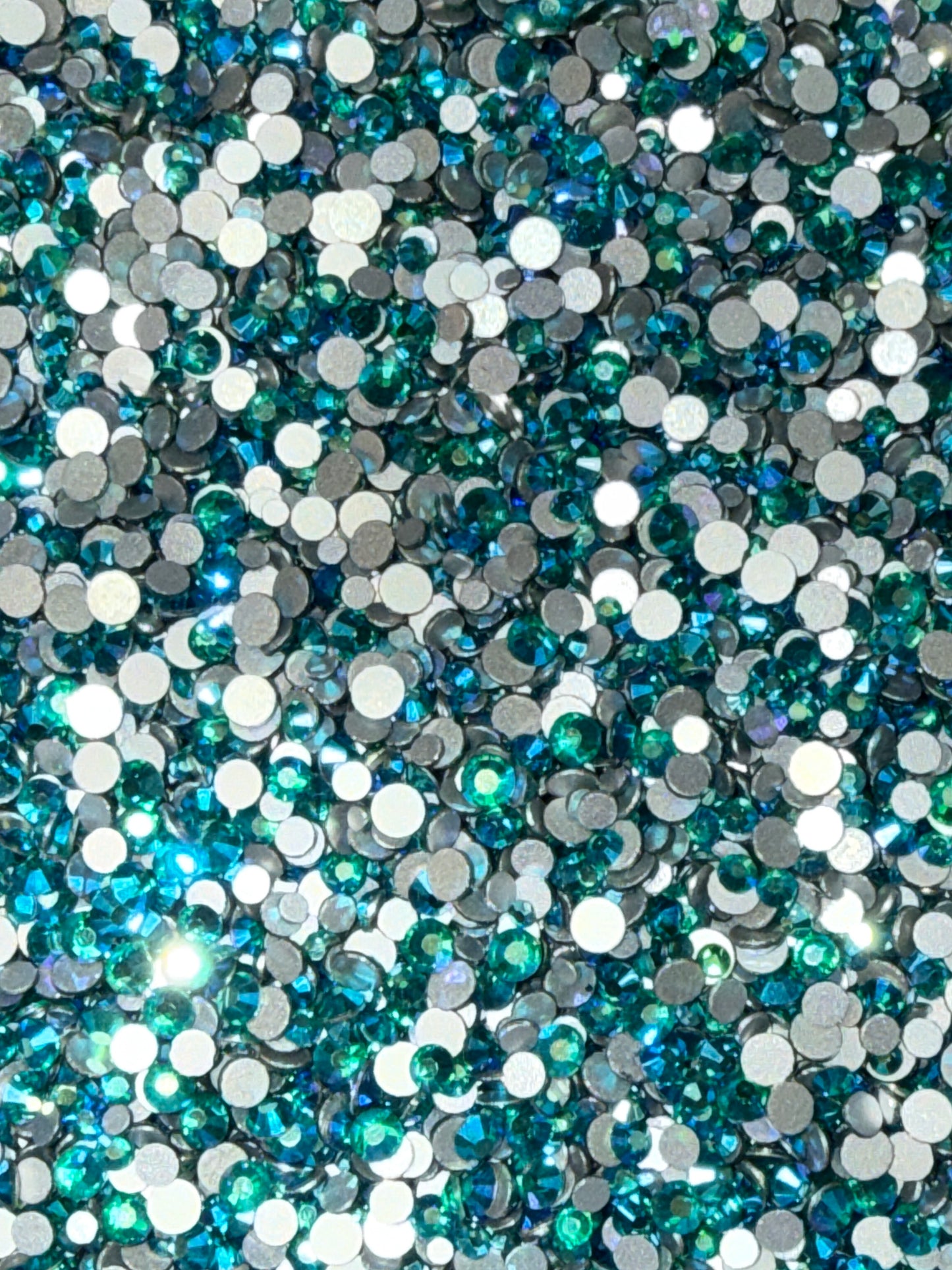 Diamond Dander: Filler Peacock AB Glass Rhinestones