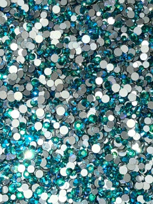 Diamond Dander: Filler Peacock AB Glass Rhinestones