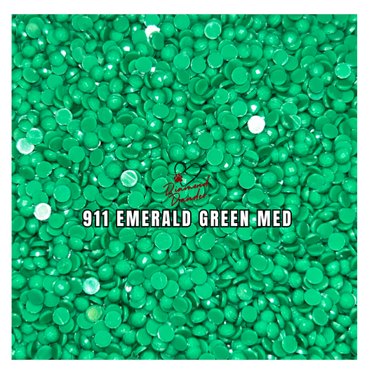 Diamond Dander: 911 Emerald Green Med - Round Drill