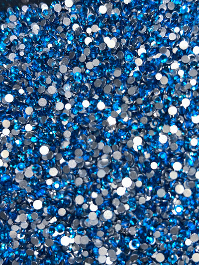 Diamond Dander: Filler Capri Blue Glass Rhinestones