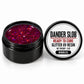 Craft Bully Dander Slob Nibbles glitter UV resin in a 3 oz black jar.