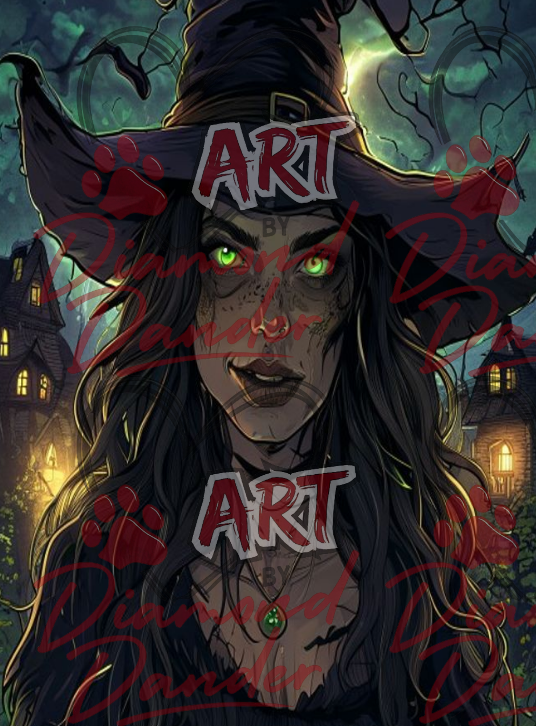 Art By Diamond Dander - Emerald Moon Witch