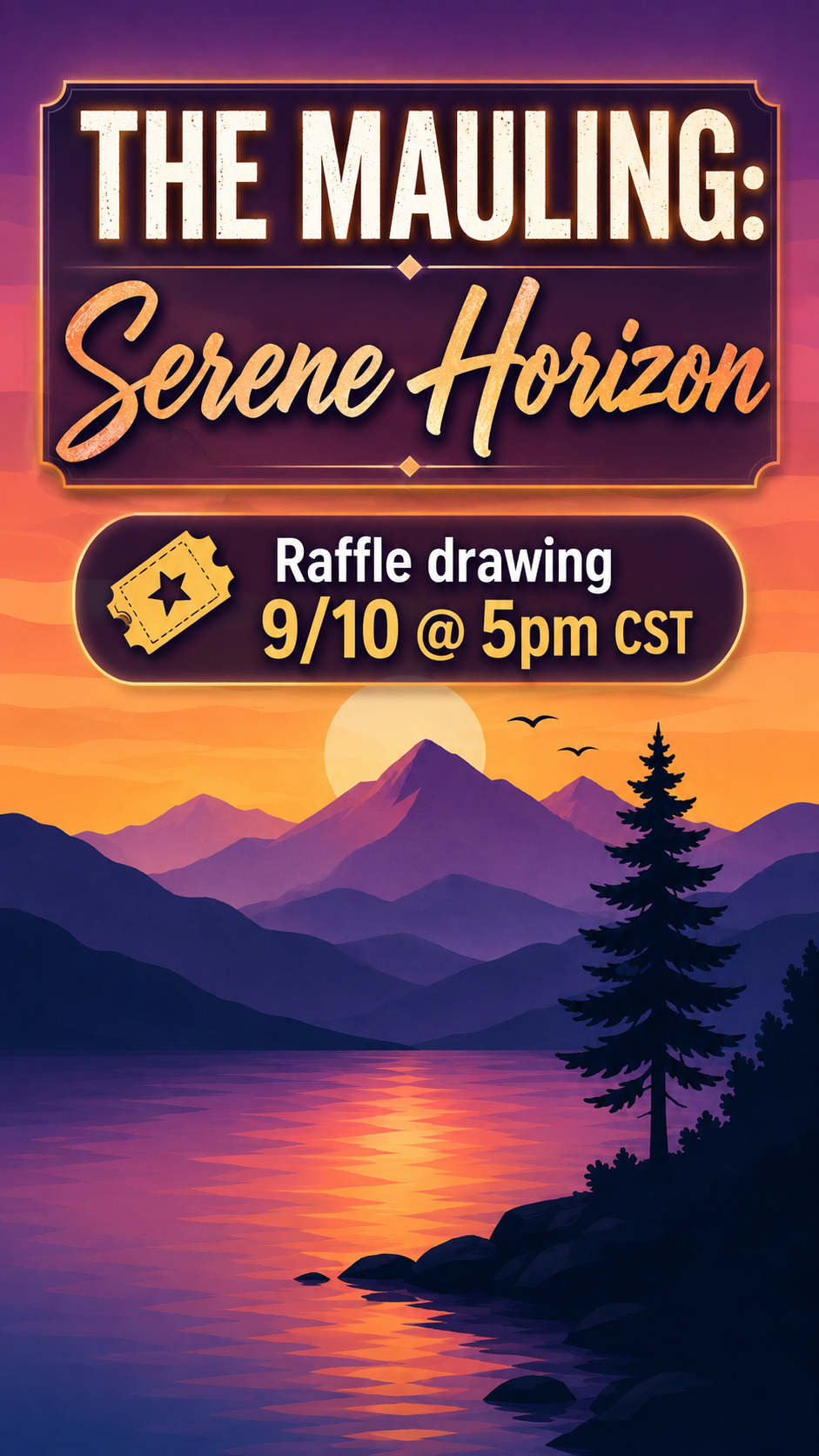 THE MAULING: Serene Horizon Raffle 52x152 cm Diamond Art Painting
