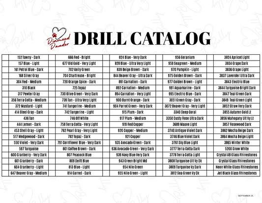 Diamond Dander Drill Catalog – Printable & Downloadable