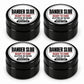 Four closed black 1 oz jars of Craft Bully Dander Slob Mystery Slob glitter UV resin.