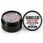 Craft Bully Dander Slob Boomerang glitter UV resin in a 1 oz black jar.