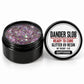 Craft Bully Dander Slob Dapperdoo glitter UV resin in a 3 oz black jar.
