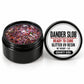 Craft Bully Dander Slob Gnawty Girl glitter UV resin in a 1 oz black jar.