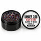 Craft Bully Dander Slob Paw-fetti glitter UV resin in a 1 oz black jar.