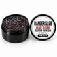 Craft Bully Dander Slob Paw-fetti glitter UV resin in a 3 oz black jar.
