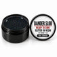Craft Bully Dander Slob Tail Cruise glitter UV resin in a 3 oz black jar.