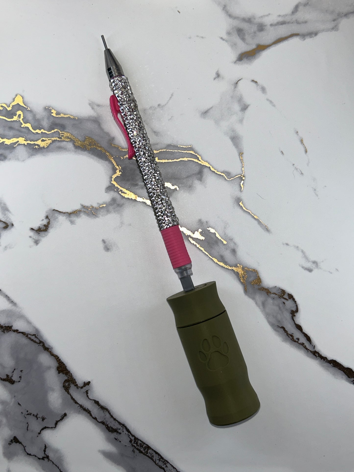 The PAWfect Paw Pal - Retractable Eraser Bling Grip