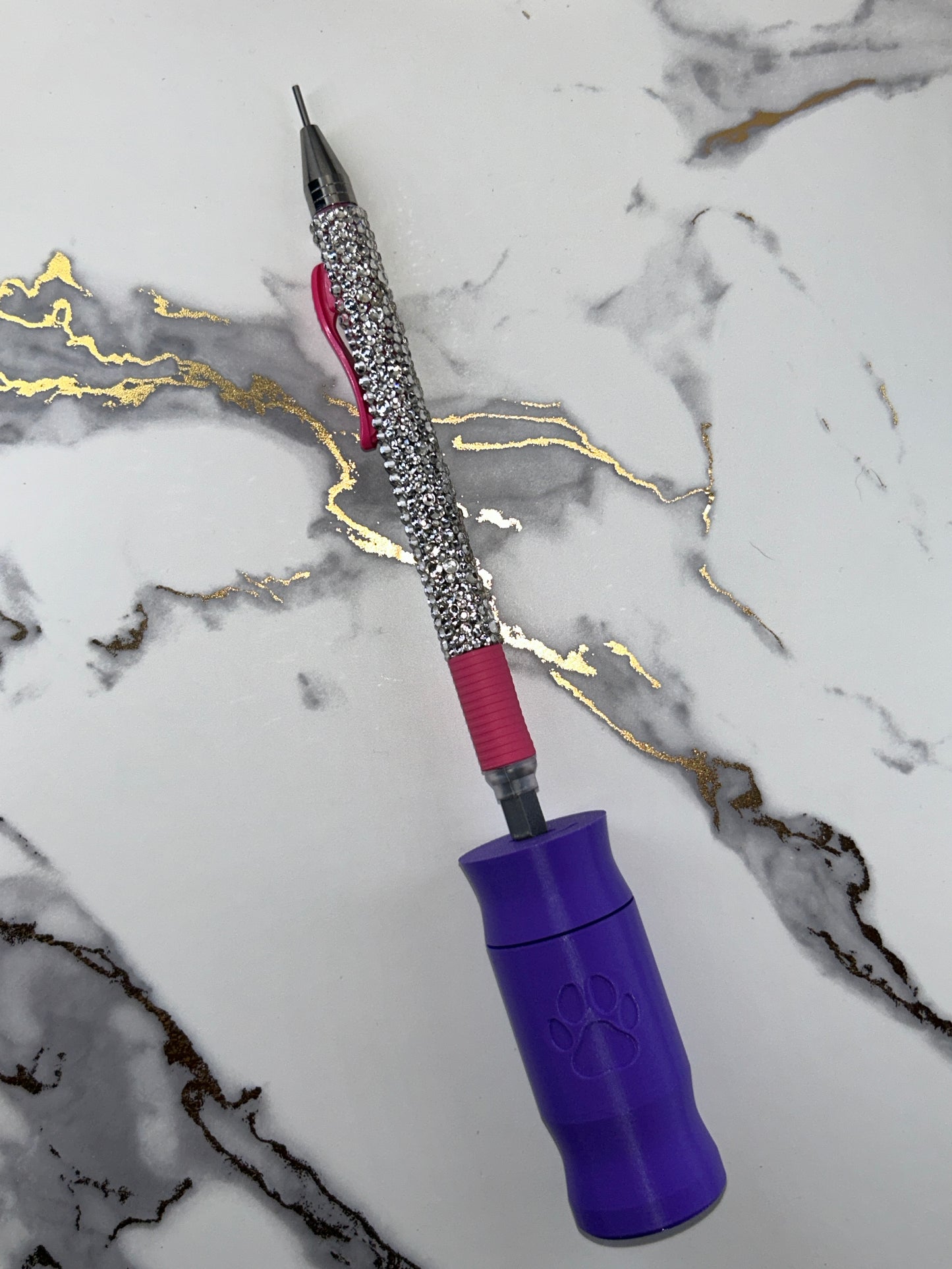 The PAWfect Paw Pal - Retractable Eraser Bling Grip