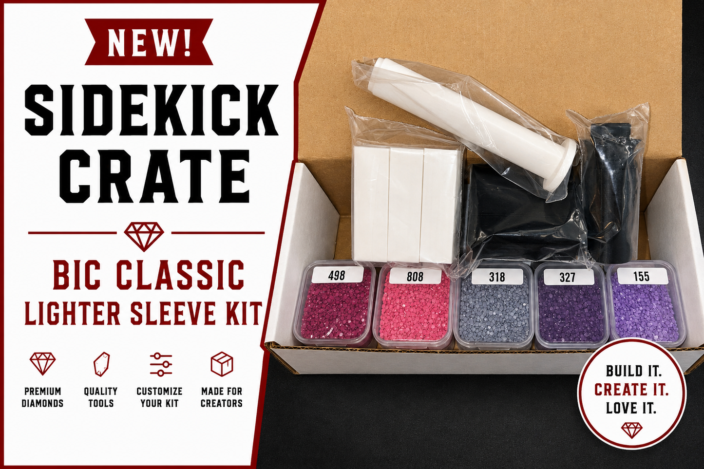 Diamond Dander Sidekick Crate - BIC Classic Lighter Sleeve Bling Kit