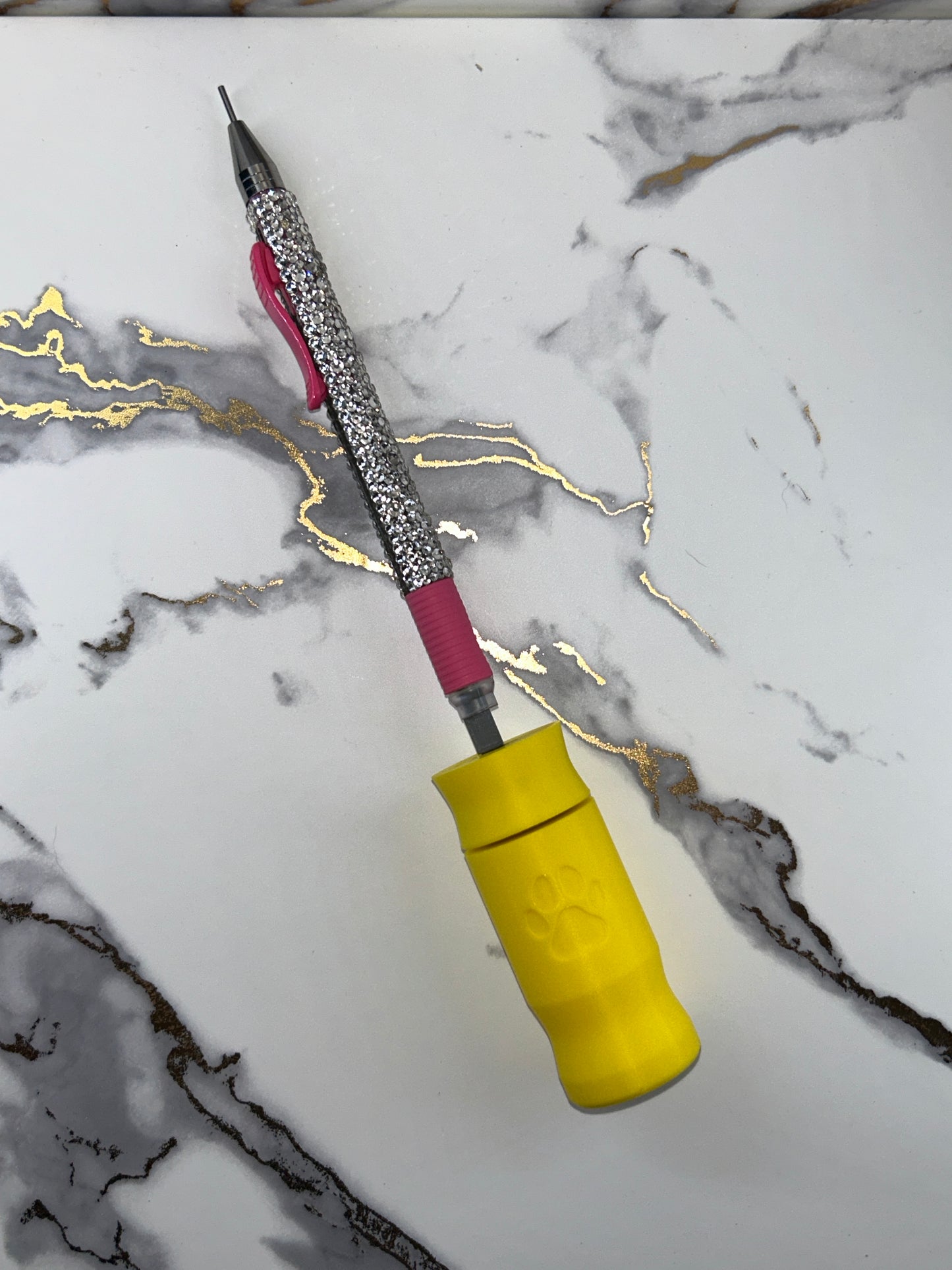 The PAWfect Paw Pal - Retractable Eraser Bling Grip